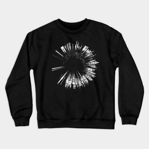 Eye Burst White Lines Crewneck Sweatshirt by AKdesign